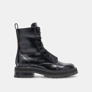 Dolce Vita Women's Black Midnight Crinkle Patent Ranier Boots Size 9.5 NWOT